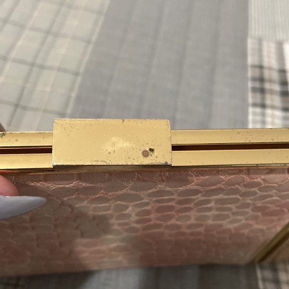 Wild Rose Metallic Pink/Snakeskin clutch - Picture 3 of 5